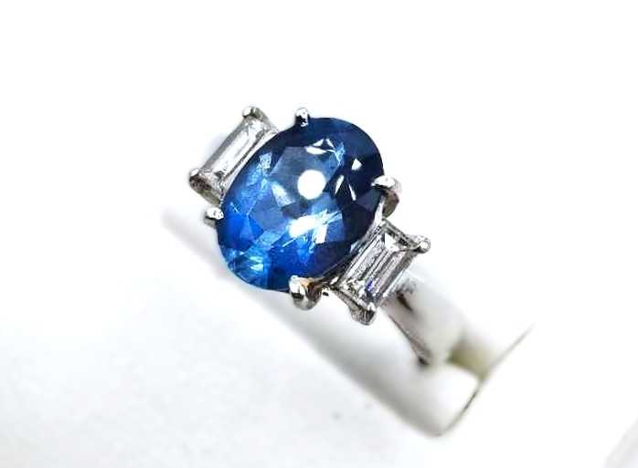 宝石買取 Pt900 アクアマリン ダイヤモンド リング